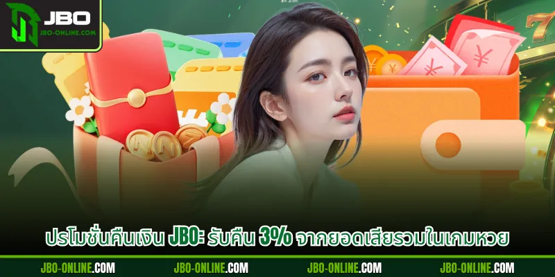 ปรโมชั่นคืนเงิน JBO: รับคืน 3% จากยอดเสียรวมในเกมหวย